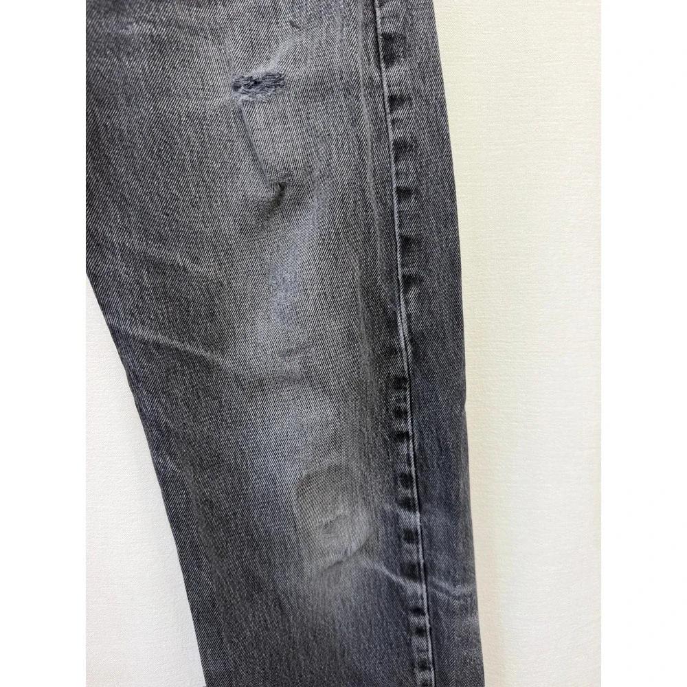 Levis 501 Original Fit Distressed Faded Black Jeans 33x32 Grunge 501-0660